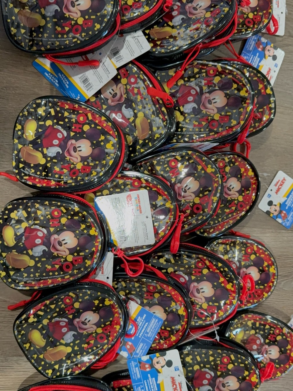 Disney Kids Clear Mickey Mouse Mini Crossbody Bag in Black, Red, Yellow